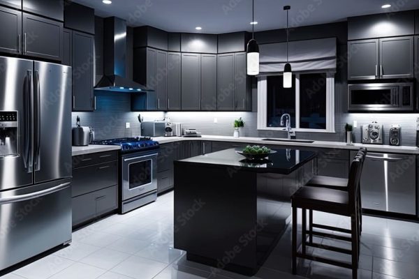 Kitchen with Black Appliances 2131953663 A Modern Approach