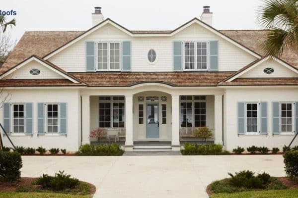 The Classic Elegance of White House with a Brown Roof Timeless Charm and Modern Appeal