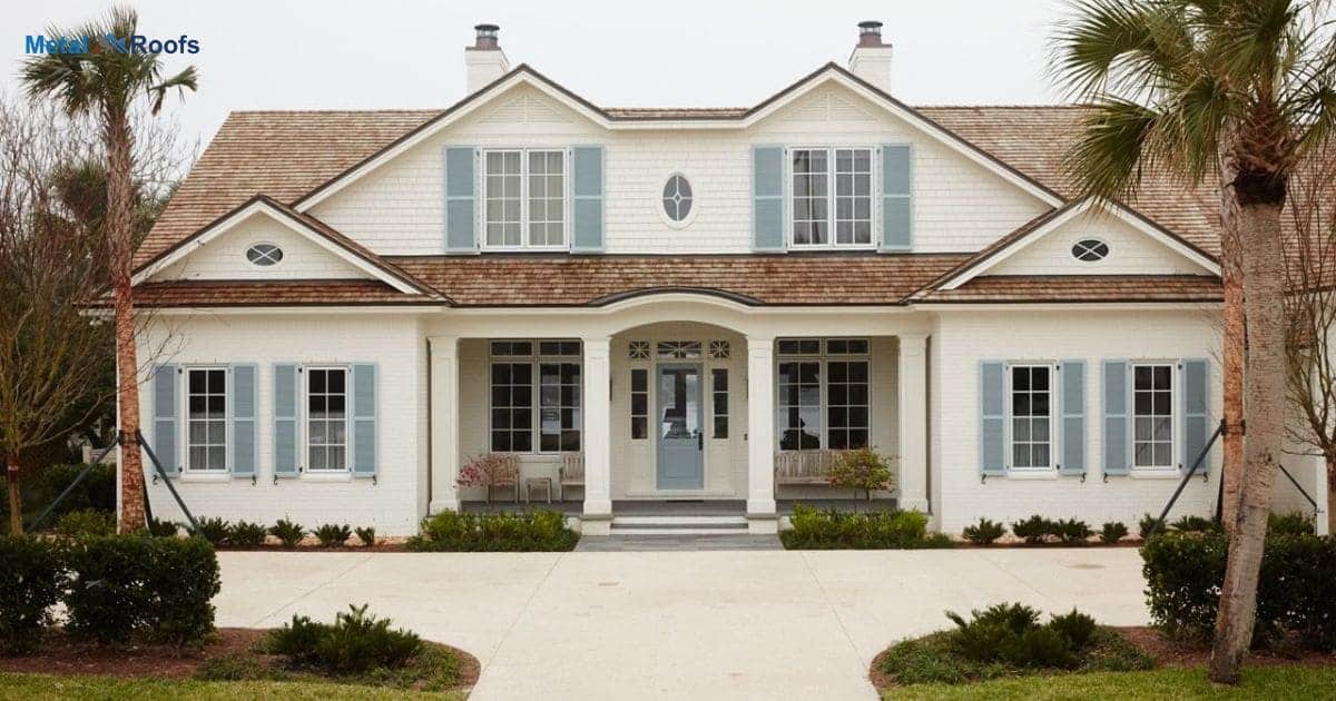 The Classic Elegance of White House with a Brown Roof Timeless Charm and Modern Appeal