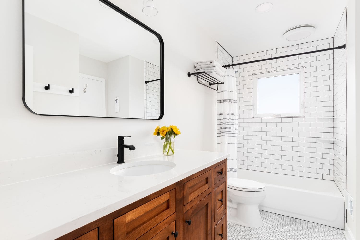 Elevate Your Space with Timeless Elegance White Subway Tile with Black Grout